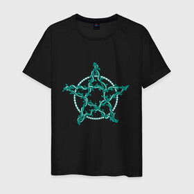 Мужская футболка хлопок с принтом Pentagram Vines в городе Новоалтайск, 100% хлопок | прямой крой, круглый вырез горловины, длина до линии бедер, слегка спущенное плечо. | botanica | botanical | cult | forest | green | lucifer | plant | satan | tree | trees | vegan | vegetarian | ботаника | веган | вегетарианец | гроздья | культ | лоза | лозы | люцифер | пентаграма | пентаграмма | растение | растения | сатана 