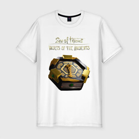 Мужская футболка хлопок Slim с принтом Sea of Thieves - Vault of the Ancients в городе Новоалтайск, 92% хлопок, 8% лайкра | приталенный силуэт, круглый вырез ворота, длина до линии бедра, короткий рукав | game | game sea of thieves | sea of thieves | sea of thieves vault of the ancients | игра | игра sea of thieves | логотип sea of thieves | море воров | море воров хранилище древних | море пиратов | персонажи sea of thieves | пират | пираты | 
