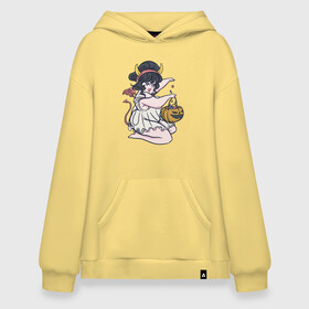 Худи SuperOversize хлопок с принтом Pin up halloween chubby в городе Новоалтайск, 70% хлопок, 30% полиэстер, мягкий начес внутри | карман-кенгуру, эластичная резинка на манжетах и по нижней кромке, двухслойный капюшон
 | bbw | candy | chubb | girl | halloween | pinup | pumpkin | sweet | witch | ббв | в ночнушке | ведьма | девушка | женщина | конфеты | ночнушка | пин ап | пинап | пышка | рога | рожки | сладкая | сладости | толстушка | тыква | тыковка | хе