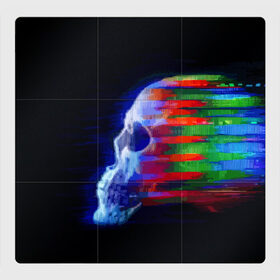 Магнитный плакат 3Х3 с принтом Glitch skull в городе Новоалтайск, Полимерный материал с магнитным слоем | 9 деталей размером 9*9 см | Тематика изображения на принте: color | glitch | paint | skull | vanguard | авангард | глитч | краска | цвет | череп