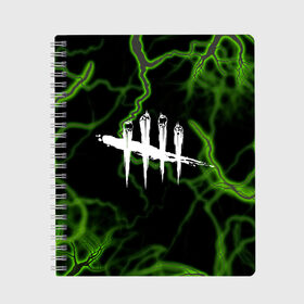 Тетрадь с принтом Dead by Daylight в городе Новоалтайск, 100% бумага | 48 листов, плотность листов — 60 г/м2, плотность картонной обложки — 250 г/м2. Листы скреплены сбоку удобной пружинной спиралью. Уголки страниц и обложки скругленные. Цвет линий — светло-серый
 | dbd | dead by daylight | esport | games | survival horror | дбд | дед бай дейлайт | игроки | игролюбители | игроманы | игры | киберспорт | мертвы к рассвету