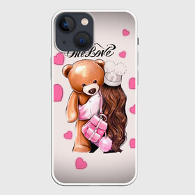 Чехол для iPhone 13 mini с принтом Любовь в городе Новоалтайск,  |  | love | one love | влюбленность | девушка | жена | кофе | люблю | милые создания | милый | мишка | муж | отношения | подарок | романтика | свадьба | сердечко | сердце