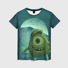 Женская футболка 3D с принтом Mike Wazowski в городе Новоалтайск, 100% полиэфир ( синтетическое хлопкоподобное полотно) | прямой крой, круглый вырез горловины, длина до линии бедер | bob parr | carl fredricksen | disney | dory | finding nemo | helen parr | incredibles | mike wazowski | monsters | monsters university | nemo | pixar | russell | sally | sheriff woody | toy story | up | vdgerir | джеймс салливан | дисней | пиксар | универ