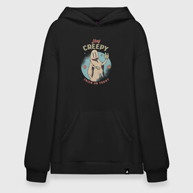 Худи SuperOversize хлопок с принтом Stay Creepy  в городе Новоалтайск, 70% хлопок, 30% полиэстер, мягкий начес внутри | карман-кенгуру, эластичная резинка на манжетах и по нижней кромке, двухслойный капюшон
 | art | ghost | hell | holiday | holidays | horror | lucifer | satan | scary | season | spooky | ад | арт | белое | белый | иллюстрация | крипота | люцифер | молнии | опасный | приведение | призрак | рисунок | сатанист | страшный | ужас | ужасы 