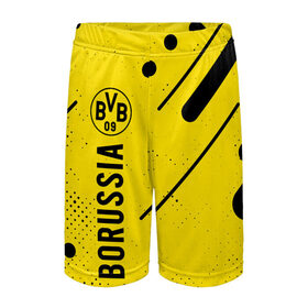 Детские спортивные шорты 3D с принтом BORUSSIA / Боруссия в городе Новоалтайск,  100% полиэстер
 | пояс оформлен широкой мягкой резинкой, ткань тянется
 | 