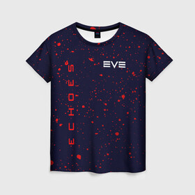 Женская футболка 3D с принтом EVE ECHOES / ИВ ЭХО в городе Новоалтайск, 100% полиэфир ( синтетическое хлопкоподобное полотно) | прямой крой, круглый вырез горловины, длина до линии бедер | echo | echoes | eve | game | games | logo | online | space | ев онлайн | ев эхо | еве | ив онлайн | ив эхо | игра | игры | космос | лого | логотип | логотипы | онлайн | символ | символы | эхо | эхос