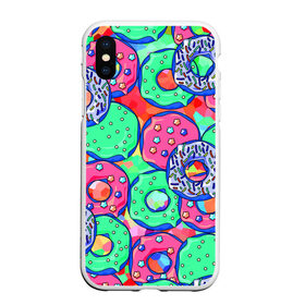 Чехол для iPhone XS Max матовый с принтом Donuts в городе Новоалтайск, Силикон | Область печати: задняя сторона чехла, без боковых панелей | colorful | donuts | patterns | sweet | texture | пончики | разноцветный | сладкое | текстура | узоры