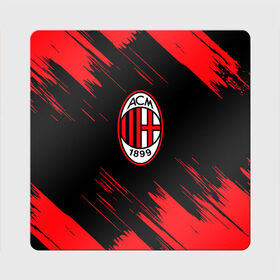Магнит виниловый Квадрат с принтом AC MILAN. в городе Новоалтайск, полимерный материал с магнитным слоем | размер 9*9 см, закругленные углы | Тематика изображения на принте: fc | football | football club | milan | sport | милан | спорт | спортивные | униформа | фирменные цвета | фк | футбол | футбольный клуб