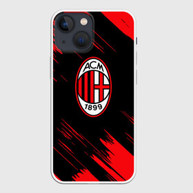 Чехол для iPhone 13 mini с принтом AC MILAN. в городе Новоалтайск,  |  | fc | football | football club | milan | sport | милан | спорт | спортивные | униформа | фирменные цвета | фк | футбол | футбольный клуб