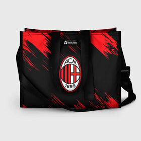 Сумка-шоппер 3D с принтом AC MILAN. в городе Новоалтайск, 100% полиэстер | застегивается на металлическую кнопку; внутренний карман застегивается на молнию. Стенки укреплены специальным мягким материалом, чтобы защитить содержимое от несильных ударов
 | Тематика изображения на принте: fc | football | football club | milan | sport | милан | спорт | спортивные | униформа | фирменные цвета | фк | футбол | футбольный клуб