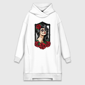 Платье-худи хлопок с принтом Santa Muerte в городе Новоалтайск,  |  | calavera | muerte | santa | santa muerte | калавера | мексиканская вечеринка | муэрте | муэрто | санта муэрте