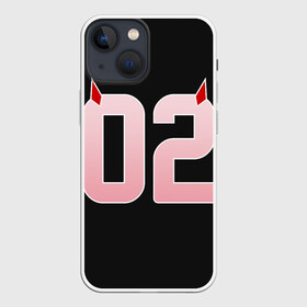 Чехол для iPhone 13 mini с принтом Порядковый номер 02 в городе Новоалтайск,  |  | 002 | 02 | ahegao | anime | darling | franx | franxx | girl | girls | in | senpai | the | two | waifu | zero | zerotwo | аниме | ахегао | вайфу | девушка | семпай | сенпай | тян