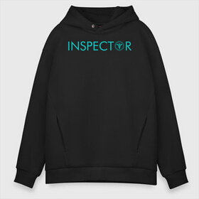 Мужское худи Oversize хлопок с принтом INSPECTOR в городе Новоалтайск, френч-терри — 70% хлопок, 30% полиэстер. Мягкий теплый начес внутри —100% хлопок | боковые карманы, эластичные манжеты и нижняя кромка, капюшон на магнитной кнопке | Тематика изображения на принте: anime | manga | аниме | манга | психо паспорт | психо пасс | психопаспорт | психопасс