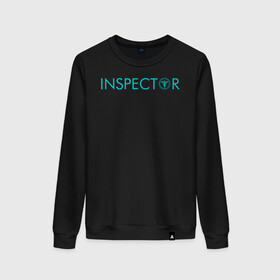Женский свитшот хлопок с принтом INSPECTOR в городе Новоалтайск, 100% хлопок | прямой крой, круглый вырез, на манжетах и по низу широкая трикотажная резинка  | anime | manga | аниме | манга | психо паспорт | психо пасс | психопаспорт | психопасс