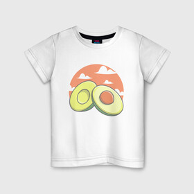 Детская футболка хлопок с принтом Avocado в городе Новоалтайск, 100% хлопок | круглый вырез горловины, полуприлегающий силуэт, длина до линии бедер | avocado | avokado | kawai | kawaii | авакадо | авокадо | каваи | кавай | кавайи | кавайный | милые создания | мимими | мимишный | облака | облако | овокадо | персея | растения | рисунок | фрукт | фрукты