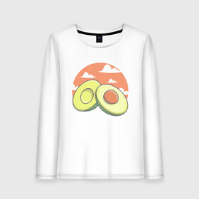 Женский лонгслив хлопок с принтом Avocado в городе Новоалтайск, 100% хлопок |  | avocado | avokado | kawai | kawaii | авакадо | авокадо | каваи | кавай | кавайи | кавайный | милые создания | мимими | мимишный | облака | облако | овокадо | персея | растения | рисунок | фрукт | фрукты