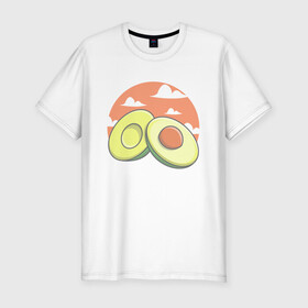 Мужская футболка хлопок Slim с принтом Avocado в городе Новоалтайск, 92% хлопок, 8% лайкра | приталенный силуэт, круглый вырез ворота, длина до линии бедра, короткий рукав | avocado | avokado | kawai | kawaii | авакадо | авокадо | каваи | кавай | кавайи | кавайный | милые создания | мимими | мимишный | облака | облако | овокадо | персея | растения | рисунок | фрукт | фрукты
