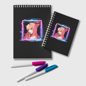 Блокнот с принтом ZeroTwo (Darling in the Franx) в городе Новоалтайск, 100% бумага | 48 листов, плотность листов — 60 г/м2, плотность картонной обложки — 250 г/м2. Листы скреплены удобной пружинной спиралью. Цвет линий — светло-серый
 | 002 | 02 | ahegao | anime | darling | franx | franxx | girl | girls | in | senpai | the | two | waifu | zero | zerotwo | аниме | ахегао | вайфу | девушка | семпай | сенпай | тян