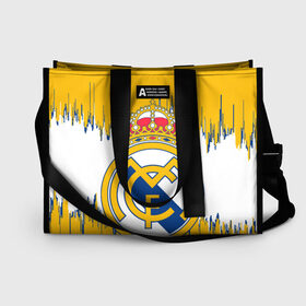 Сумка-шоппер 3D с принтом REAL MADRID. в городе Новоалтайск, 100% полиэстер | застегивается на металлическую кнопку; внутренний карман застегивается на молнию. Стенки укреплены специальным мягким материалом, чтобы защитить содержимое от несильных ударов
 | fc | football | football club | real madrid | sport | испанский футбольный клуб | лучший футбольный клуб xx века | мадрид | реал мадрид | спорт | уефа | униформа | фирменные цвета | фифа | фк | футбол | футбольный клуб
