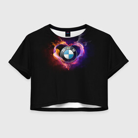 Женская футболка Crop-top 3D с принтом BMW в городе Новоалтайск, 100% полиэстер | круглая горловина, длина футболки до линии талии, рукава с отворотами | bmw | bmw в сердце | bmw лого | bmw марка | bmw эмблема | love bmw | love бмв | бмв | бмв значок | бмв лого | бмв эмблема | бэха | горящее сердце | значок bmw | лого автомобиля | логотип bmw | люблю bmw | люблю бмв | марка бмв