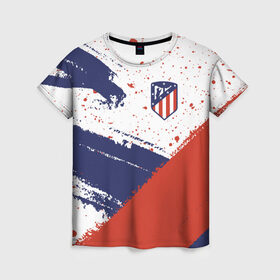 Женская футболка 3D с принтом ATLETICO MADRID / Атлетико в городе Новоалтайск, 100% полиэфир ( синтетическое хлопкоподобное полотно) | прямой крой, круглый вырез горловины, длина до линии бедер | atletico | club | footbal | logo | madrid | атлетико | знак | клуб | логотип | логотипы | мадрид | символ | символы | форма | футбол | футбольная | футбольный