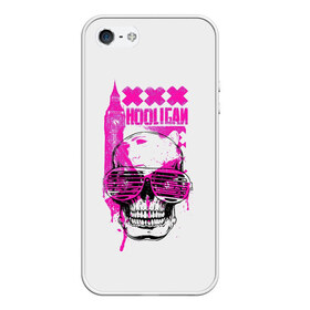 Чехол для iPhone 5/5S матовый Hooligan: в городе Новоалтайск, Силикон | Область печати: задняя сторона чехла, без боковых панелей | англия | арт | башня | биг бен | город | картинка | краска | криминал | лондон | надпись | очки | розовый | улица | хулиган | часы | череп