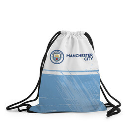 Рюкзак-мешок 3D с принтом MANCHESTER CITY Манчестер Сити в городе Новоалтайск, 100% полиэстер | плотность ткани — 200 г/м2, размер — 35 х 45 см; лямки — толстые шнурки, застежка на шнуровке, без карманов и подкладки | Тематика изображения на принте: city | club | footbal | logo | manchester | знак | клуб | логотип | логотипы | манчестер | символ | символы | сити | форма | футбол | футбольная | футбольный