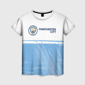 Женская футболка 3D с принтом MANCHESTER CITY Манчестер Сити в городе Новоалтайск, 100% полиэфир ( синтетическое хлопкоподобное полотно) | прямой крой, круглый вырез горловины, длина до линии бедер | city | club | footbal | logo | manchester | знак | клуб | логотип | логотипы | манчестер | символ | символы | сити | форма | футбол | футбольная | футбольный