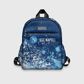Детский рюкзак 3D с принтом SSC NAPOLI   Наполи в городе Новоалтайск, 100% полиэстер | лямки с регулируемой длиной, сверху петелька, чтобы рюкзак можно было повесить на вешалку. Основное отделение закрывается на молнию, как и внешний карман. Внутри дополнительный карман. По бокам два дополнительных кармашка | club | footbal | logo | napoli | ssc | знак | клуб | логотип | логотипы | наполи | символ | символы | форма | футбол | футбольная | футбольный