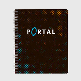 Тетрадь с принтом PORTAL ПОРТАЛ в городе Новоалтайск, 100% бумага | 48 листов, плотность листов — 60 г/м2, плотность картонной обложки — 250 г/м2. Листы скреплены сбоку удобной пружинной спиралью. Уголки страниц и обложки скругленные. Цвет линий — светло-серый
 | game | games | half | half life | halflife | life | logo | portal | portal 2 | portal2 | valve | игра | игры | лайф | лого | логотип | логотипы | портал | портал 2 | портал2 | символ | символы | халф | халф лайф | халфлайф