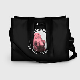 Сумка-шоппер 3D с принтом DARLING in the FRANXX в городе Новоалтайск, 100% полиэстер | застегивается на металлическую кнопку; внутренний карман застегивается на молнию. Стенки укреплены специальным мягким материалом, чтобы защитить содержимое от несильных ударов
 | 002 | 02 | cyber | cyberpunk | darling | franxx | japan | strelizia | two | zero | zerotwo | два | демон | дьявол | зеро | зероту | зеротул | итиго | ичиго | киберпанк | киборг | любимый | меха | милый | ноль | нольдва | робот | стрелиция | ту 