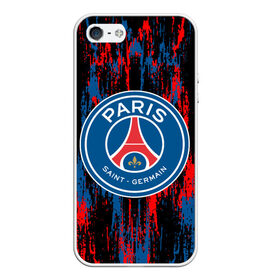 Чехол для iPhone 5/5S матовый с принтом PSG. в городе Новоалтайск, Силикон | Область печати: задняя сторона чехла, без боковых панелей | Тематика изображения на принте: fc | football | football club | paris saint germain | psg | sport | пари сен жермен | париж | псж | спорт | уефа | униформа | фирменные цвета | фк | франция | французский футбольный клуб | футбол | футбольный клуб