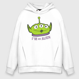 Мужское худи Oversize хлопок с принтом Im an alien в городе Новоалтайск, френч-терри — 70% хлопок, 30% полиэстер. Мягкий теплый начес внутри —100% хлопок | боковые карманы, эластичные манжеты и нижняя кромка, капюшон на магнитной кнопке | aliens | disney | pixar | toy story | vdkimel | дисней | инопланетяне | история игрушек | пиксар