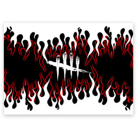 Поздравительная открытка с принтом Dead by Daylight. в городе Новоалтайск, 100% бумага | плотность бумаги 280 г/м2, матовая, на обратной стороне линовка и место для марки
 | dbd | dead by daylight | esport | games | survival horror | дбд | дед бай дейлайт | игроки | игролюбители | игроманы | игры | киберспорт | мертвы к рассвету