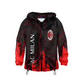 Детская ветровка 3D с принтом AC MILAN / МИЛАН в городе Новоалтайск, 100% полиэстер | подол и капюшон оформлены резинкой с фиксаторами, по бокам два кармана без застежек, один потайной карман на груди | ac | ac milan | acm | football | logo | milan | sport | клуб | лого | логотип | логотипы | милан | символ | символы | спорт | форма | футбол | футбольная | футбольный
