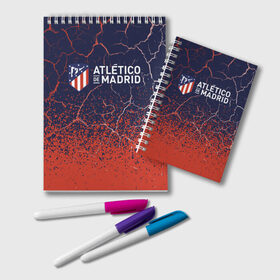 Блокнот с принтом ATLETICO MADRID / Атлетико в городе Новоалтайск, 100% бумага | 48 листов, плотность листов — 60 г/м2, плотность картонной обложки — 250 г/м2. Листы скреплены удобной пружинной спиралью. Цвет линий — светло-серый
 | Тематика изображения на принте: atletico | club | footbal | logo | madrid | атлетико | знак | клуб | логотип | логотипы | мадрид | символ | символы | форма | футбол | футбольная | футбольный