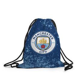 Рюкзак-мешок 3D с принтом MANCHESTER CITY Манчестер Сити в городе Новоалтайск, 100% полиэстер | плотность ткани — 200 г/м2, размер — 35 х 45 см; лямки — толстые шнурки, застежка на шнуровке, без карманов и подкладки | Тематика изображения на принте: city | club | footbal | logo | manchester | знак | клуб | логотип | логотипы | манчестер | символ | символы | сити | форма | футбол | футбольная | футбольный