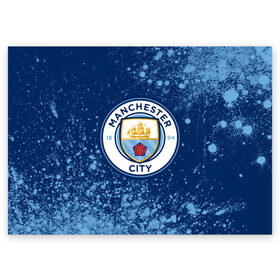 Поздравительная открытка с принтом MANCHESTER CITY Манчестер Сити в городе Новоалтайск, 100% бумага | плотность бумаги 280 г/м2, матовая, на обратной стороне линовка и место для марки
 | city | club | footbal | logo | manchester | знак | клуб | логотип | логотипы | манчестер | символ | символы | сити | форма | футбол | футбольная | футбольный
