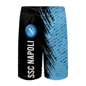Детские спортивные шорты 3D с принтом SSC NAPOLI / Наполи в городе Новоалтайск,  100% полиэстер
 | пояс оформлен широкой мягкой резинкой, ткань тянется
 | club | footbal | logo | napoli | ssc | знак | клуб | логотип | логотипы | наполи | символ | символы | форма | футбол | футбольная | футбольный