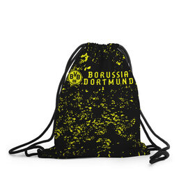 Рюкзак-мешок 3D с принтом BORUSSIA. в городе Новоалтайск, 100% полиэстер | плотность ткани — 200 г/м2, размер — 35 х 45 см; лямки — толстые шнурки, застежка на шнуровке, без карманов и подкладки | Тематика изображения на принте: borussia | fc | football | football club | sport | боруссия | спорт | спортивные | униформа | фирменные цвета | фк | футбол | футбольный клуб