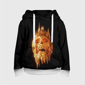 Детская толстовка 3D с принтом Golden Skull в городе Новоалтайск, 100% полиэстер | двухслойный капюшон со шнурком для регулировки, мягкие манжеты на рукавах и по низу толстовки, спереди карман-кенгуру с мягким внутренним слоем | cool | cyborg | decoration | fashion | fear | ghost | haloween | head | horror | robot | skeleton | skull | technology | голова | киборг | круто | мода | призрак | робот | скелет | технологии | ужас | украшение | хеллоуин | череп