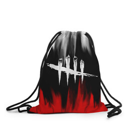 Рюкзак-мешок 3D с принтом Dead by Daylight. в городе Новоалтайск, 100% полиэстер | плотность ткани — 200 г/м2, размер — 35 х 45 см; лямки — толстые шнурки, застежка на шнуровке, без карманов и подкладки | dbd | dead by daylight | esport | games | survival horror | дбд | дед бай дейлайт | игроки | игролюбители | игроманы | игры | киберспорт | мертвы к рассвету
