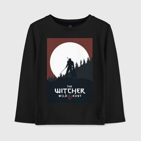 Детский лонгслив хлопок с принтом The Witcher, Wild Hunt, Геральд, Ведьмак. в городе Новоалтайск, 100% хлопок | круглый вырез горловины, полуприлегающий силуэт, длина до линии бедер | the witcher | wild hunt | ведьмак. | геральд