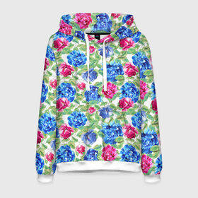 Мужская толстовка 3D с принтом Floral Pattern в городе Новоалтайск, 100% полиэстер | двухслойный капюшон со шнурком для регулировки, мягкие манжеты на рукавах и по низу толстовки, спереди карман-кенгуру с мягким внутренним слоем. | floral | floral pattern | flower | flowers | flowers pattern | pattern | листья | патерн | паттерн | рисунок | цветки | цветочки | цветочная клумба | цветочный паттерн | цветы | цветы фон