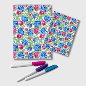 Блокнот с принтом Floral Pattern в городе Новоалтайск, 100% бумага | 48 листов, плотность листов — 60 г/м2, плотность картонной обложки — 250 г/м2. Листы скреплены удобной пружинной спиралью. Цвет линий — светло-серый
 | floral | floral pattern | flower | flowers | flowers pattern | pattern | листья | патерн | паттерн | рисунок | цветки | цветочки | цветочная клумба | цветочный паттерн | цветы | цветы фон