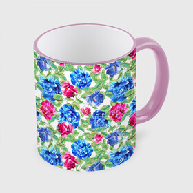 Кружка с полной запечаткой с принтом Floral Pattern в городе Новоалтайск, керамика | ёмкость 330 мл | floral | floral pattern | flower | flowers | flowers pattern | pattern | листья | патерн | паттерн | рисунок | цветки | цветочки | цветочная клумба | цветочный паттерн | цветы | цветы фон