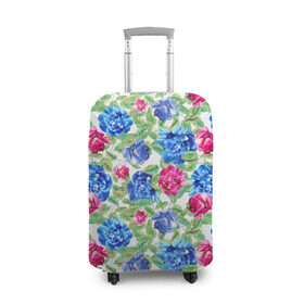Чехол для чемодана 3D с принтом Floral Pattern в городе Новоалтайск, 86% полиэфир, 14% спандекс | двустороннее нанесение принта, прорези для ручек и колес | floral | floral pattern | flower | flowers | flowers pattern | pattern | листья | патерн | паттерн | рисунок | цветки | цветочки | цветочная клумба | цветочный паттерн | цветы | цветы фон