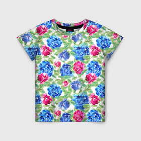 Детская футболка 3D с принтом Floral Pattern в городе Новоалтайск, 100% гипоаллергенный полиэфир | прямой крой, круглый вырез горловины, длина до линии бедер, чуть спущенное плечо, ткань немного тянется | floral | floral pattern | flower | flowers | flowers pattern | pattern | листья | патерн | паттерн | рисунок | цветки | цветочки | цветочная клумба | цветочный паттерн | цветы | цветы фон