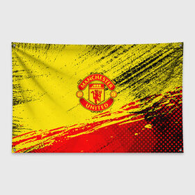 Флаг-баннер с принтом MANCHESTER UNITED. в городе Новоалтайск, 100% полиэстер | размер 67 х 109 см, плотность ткани — 95 г/м2; по краям флага есть четыре люверса для крепления | fc | fcmu | football | football club | manchester united | red devils | sport | красные дьяволы | манчестер юнайтед | спорт | фк | фкмю | футбол | футбольный клуб