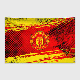 Флаг-баннер с принтом MANCHESTER UNITED. в городе Новоалтайск, 100% полиэстер | размер 67 х 109 см, плотность ткани — 95 г/м2; по краям флага есть четыре люверса для крепления | fc | fcmu | football | football club | manchester united | red devils | sport | красные дьяволы | манчестер юнайтед | спорт | фк | фкмю | футбол | футбольный клуб